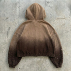 Pray - Waffle Rhinestone Zip Hoodie