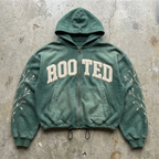 Rooted - Embroidered Zip Hoodie