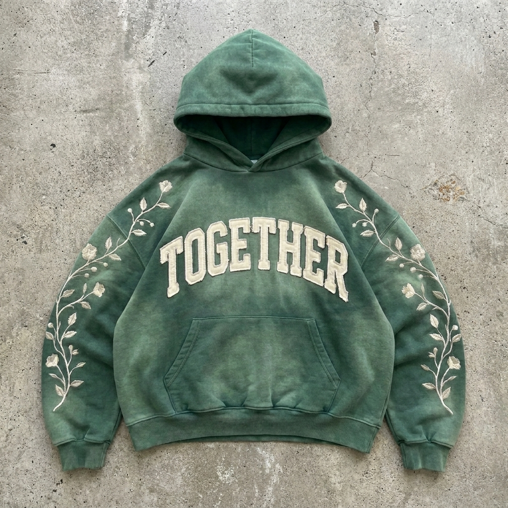 Together - Embroidered Botanical Hoodie