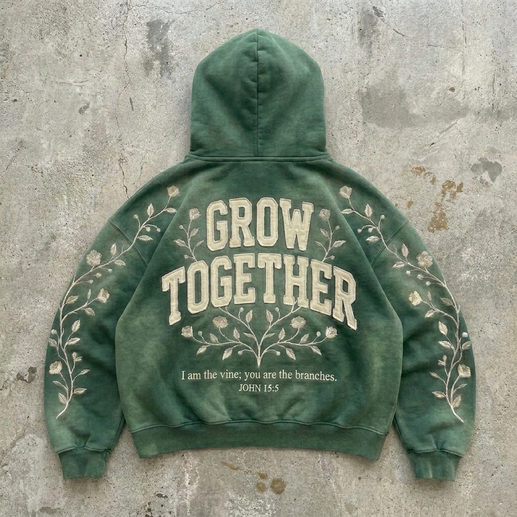 Together - Embroidered Botanical Hoodie