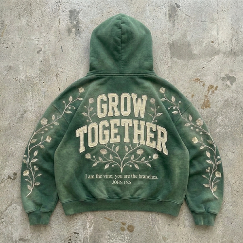 Together - Embroidered Botanical Hoodie